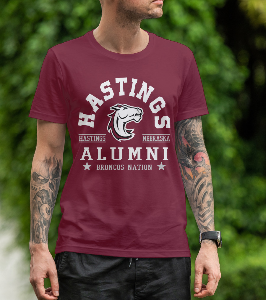 Hastings Nebraska Alumni Broncos Nation Hastings College T-Shirt