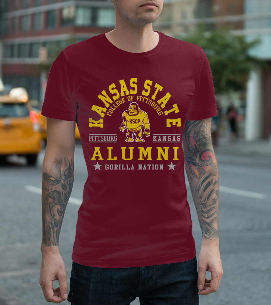 Kansas State College of Pittsburg Alumni Gorilla Nation KSCP Kansas Pittsburg T-Shirt