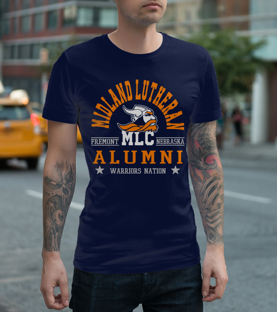 Midland Lutheran College Fremont Nebraska MLC Alumni Warriors Nation T-Shirt