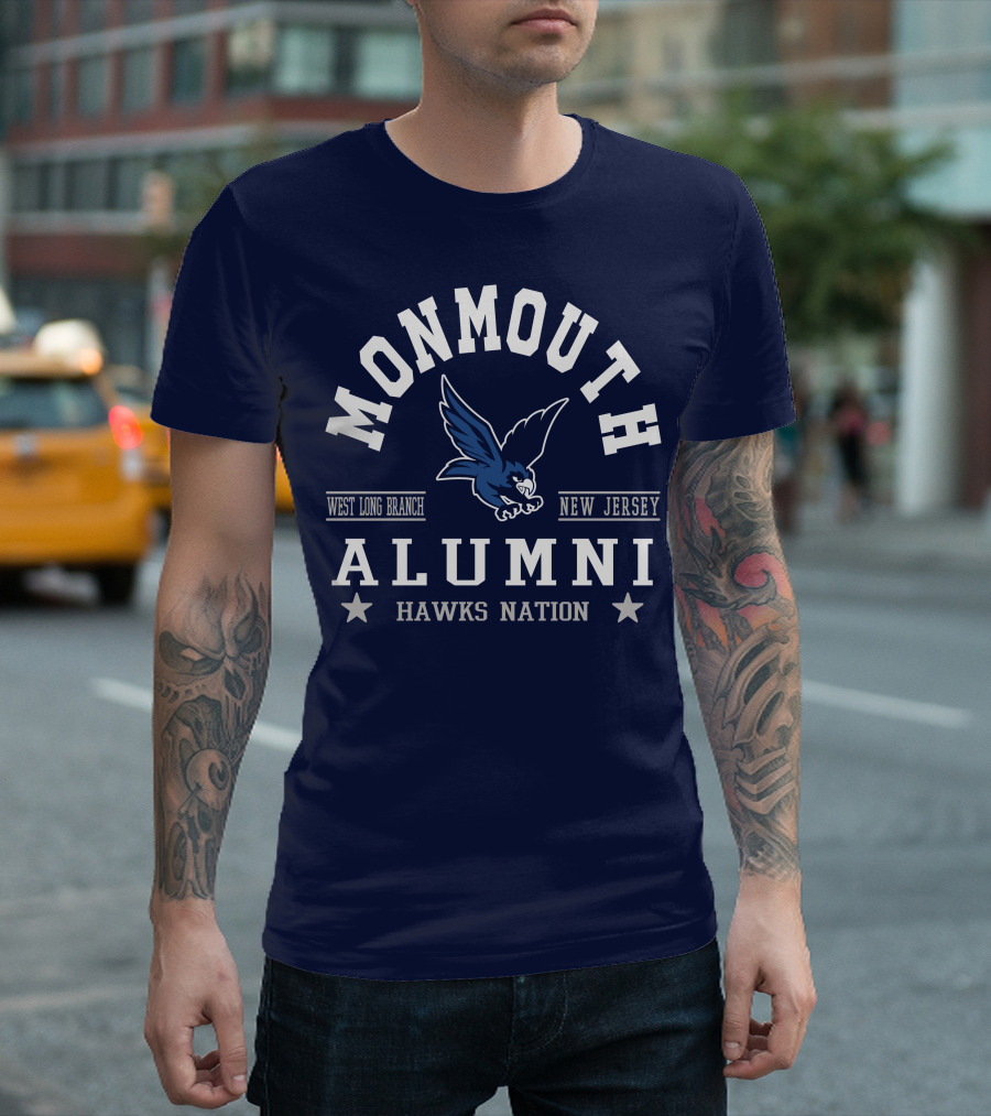 Monmouth College Alumni Hawks Nation West Long Branch New Jersey T-Shirt