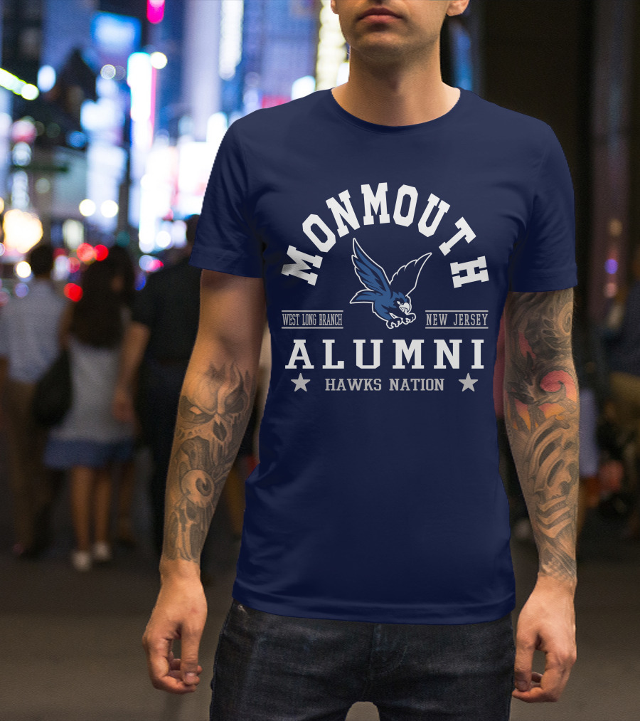 Monmouth College Alumni Hawks Nation West Long Branch New Jersey T-Shirt