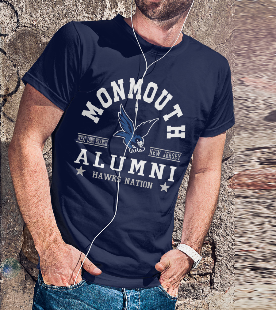 Monmouth College Alumni Hawks Nation West Long Branch New Jersey T-Shirt