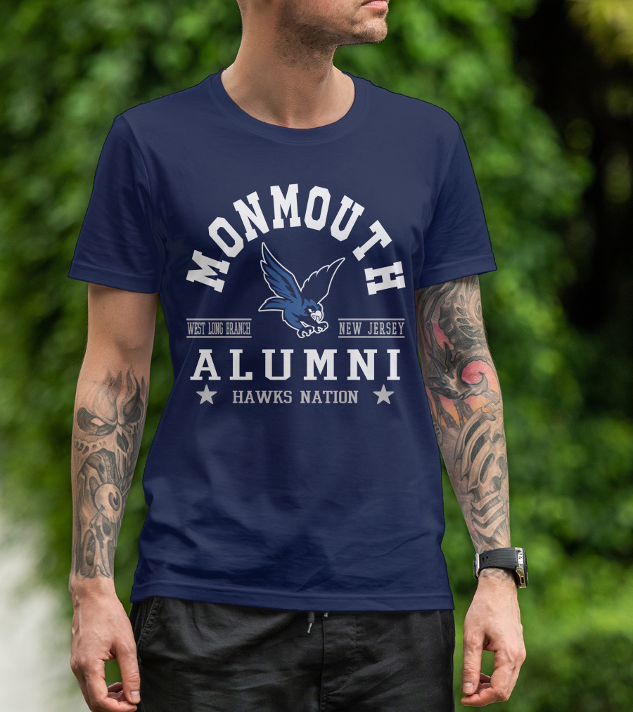 Monmouth College Alumni Hawks Nation West Long Branch New Jersey T-Shirt