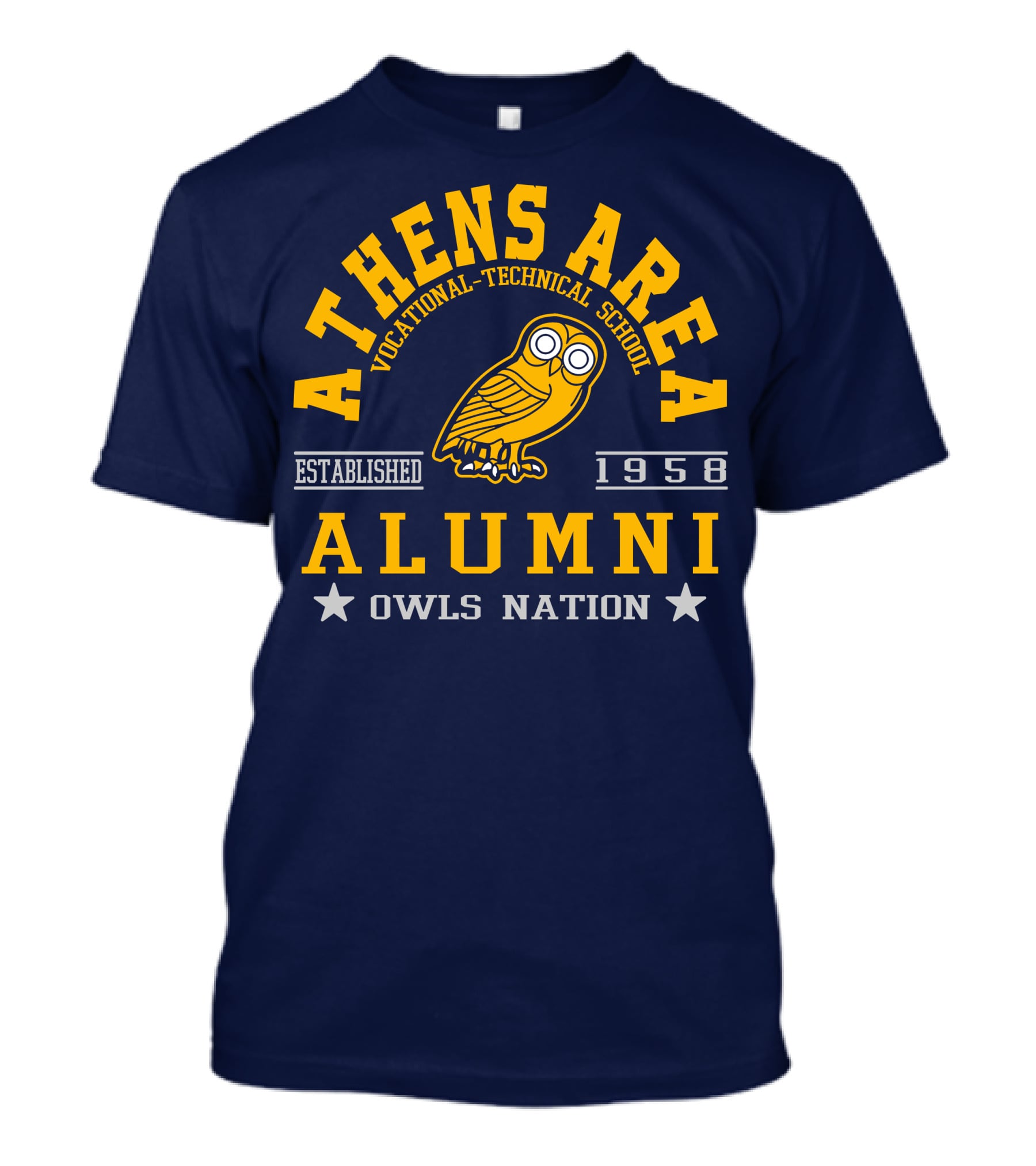 Athens Area Vocational-Technical School Alumni Owls Nation Established 1958 T-Shirt