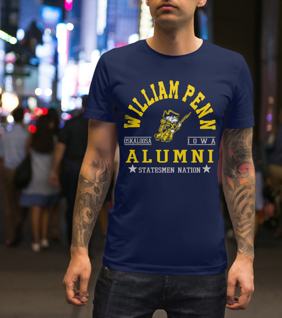 William Penn Oskaloosa Iowa Alumni Statesmen Nation T-Shirt