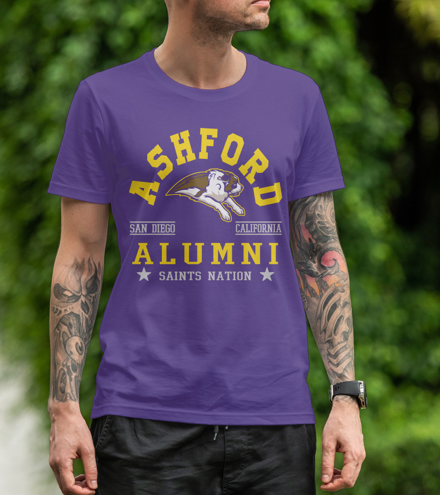Ashford Alumni San Diego California Saints Nation T-Shirt