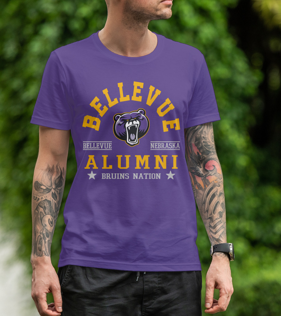 Bellevue Nebraska Alumni Bruins Nation Bear T-Shirt