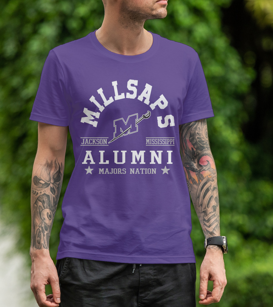Millsaps College Jackson Mississippi Alumni Majors Nation T-Shirt