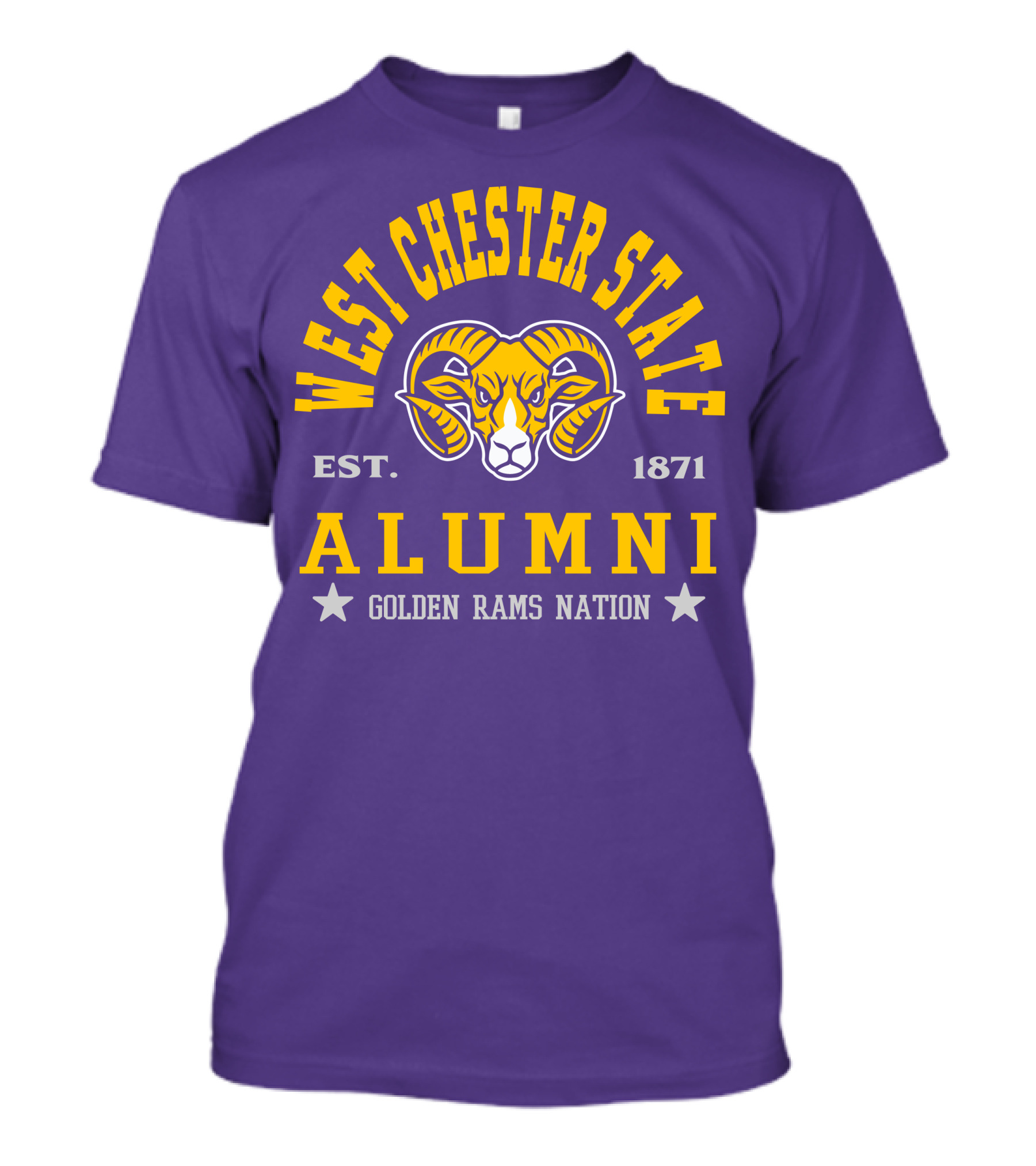 West Chester State Alumni Golden Rams Nation Est. 1871 T-Shirt