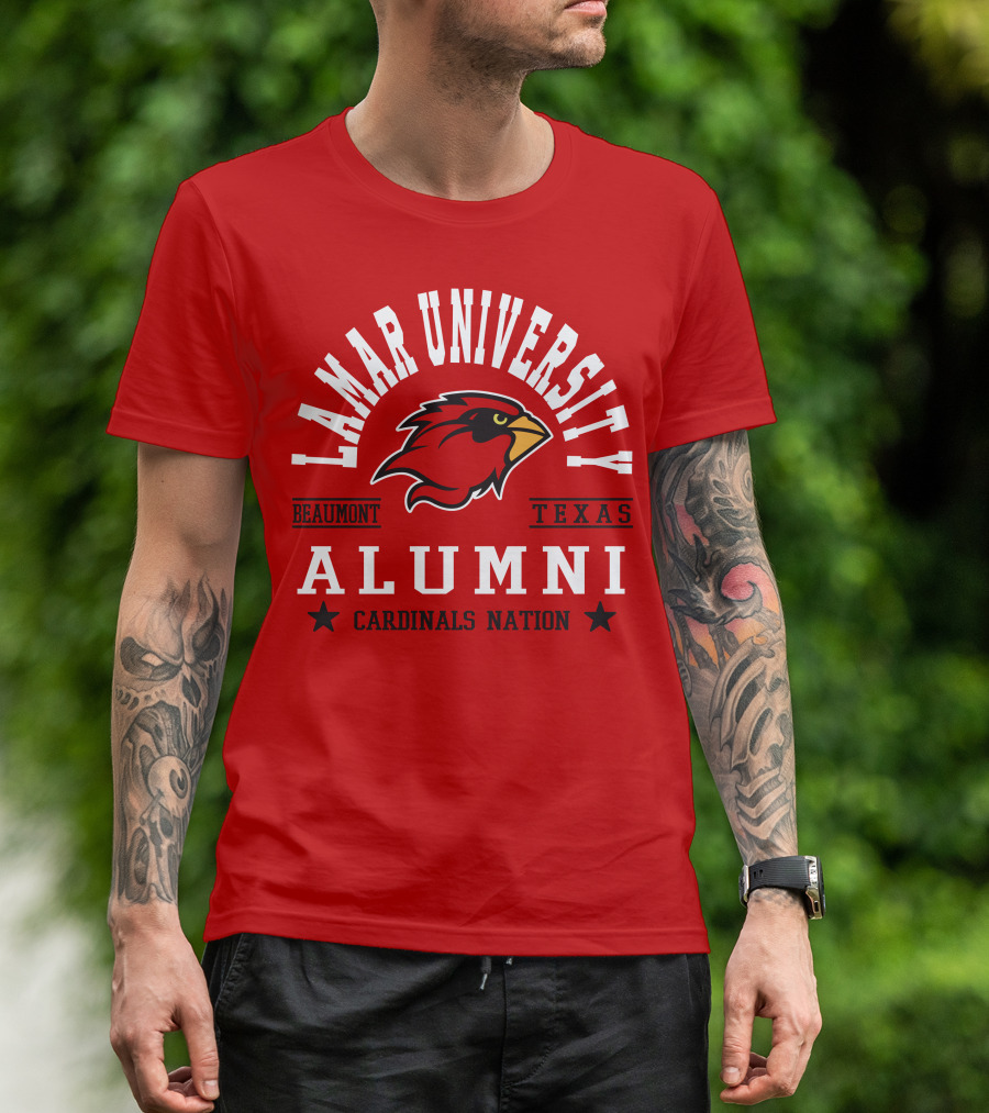 Lamar University Alumni Beaumont Texas Cardinals Nation T-Shirt