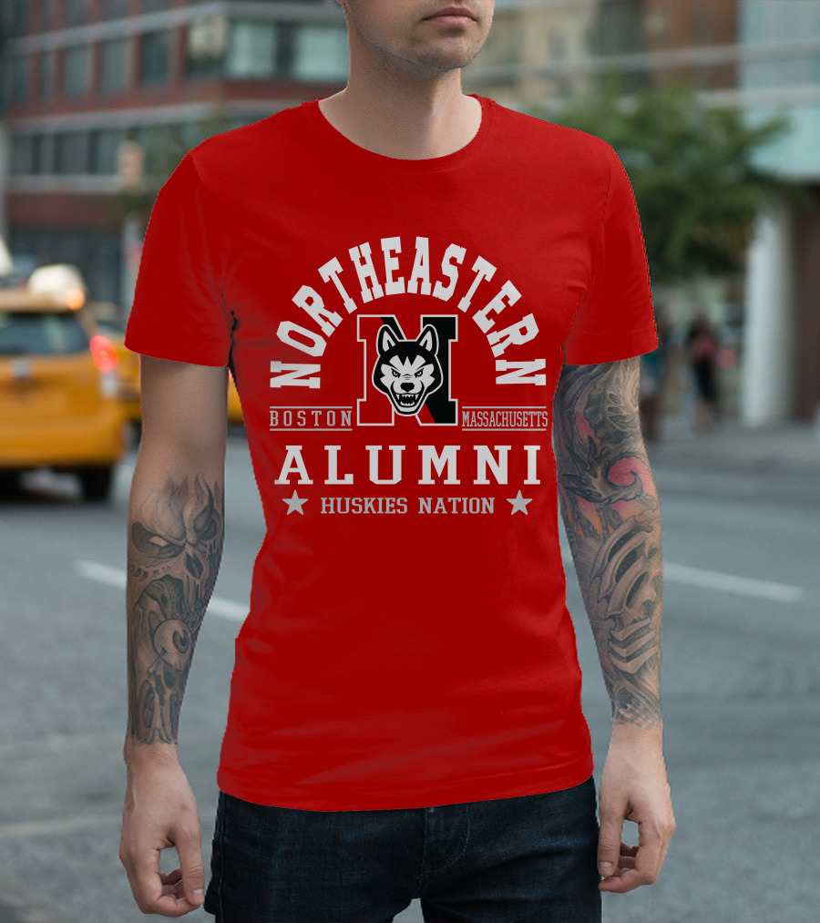 Northeastern Alumni Boston Massachusetts Huskies Nation T-Shirt
