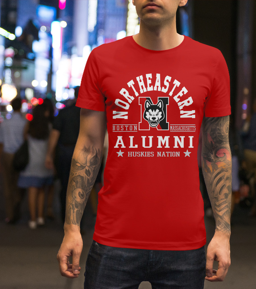 Northeastern Alumni Boston Massachusetts Huskies Nation T-Shirt