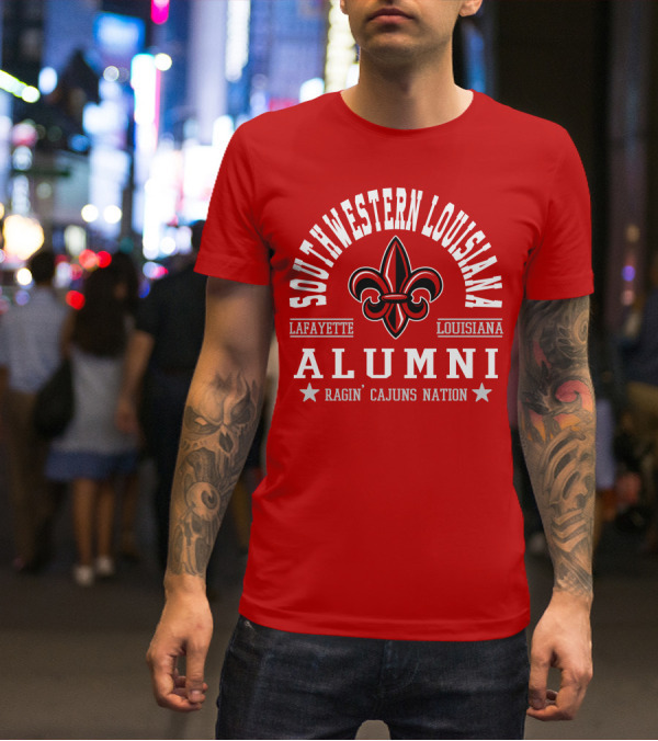 Southwestern Louisiana Alumni Ragin' Cajuns Nation Fleur-de-Lis Lafayette T-Shirt