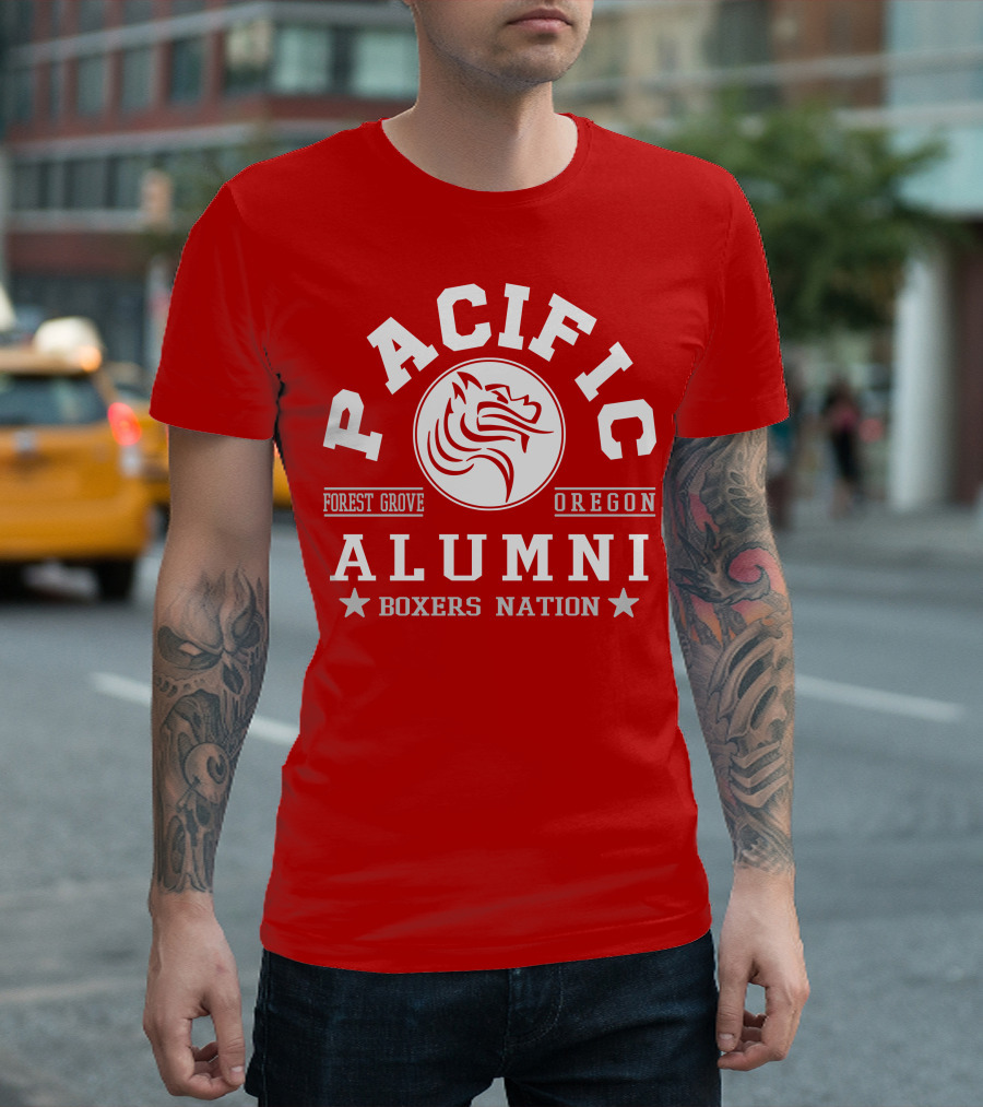 Pacific Alumni Forest Grove Oregon Boxers Nation T-Shirt