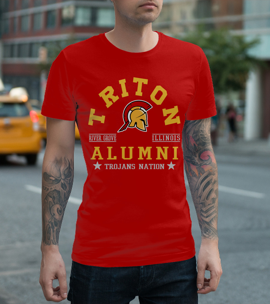 Triton Alumni River Grove Illinois Trojans Nation T-Shirt