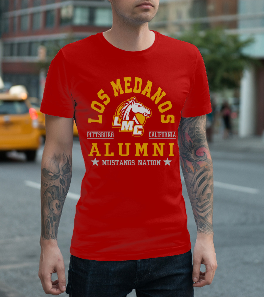 Los Medanos Pittsburg California LMC Alumni Mustangs Nation T-Shirt