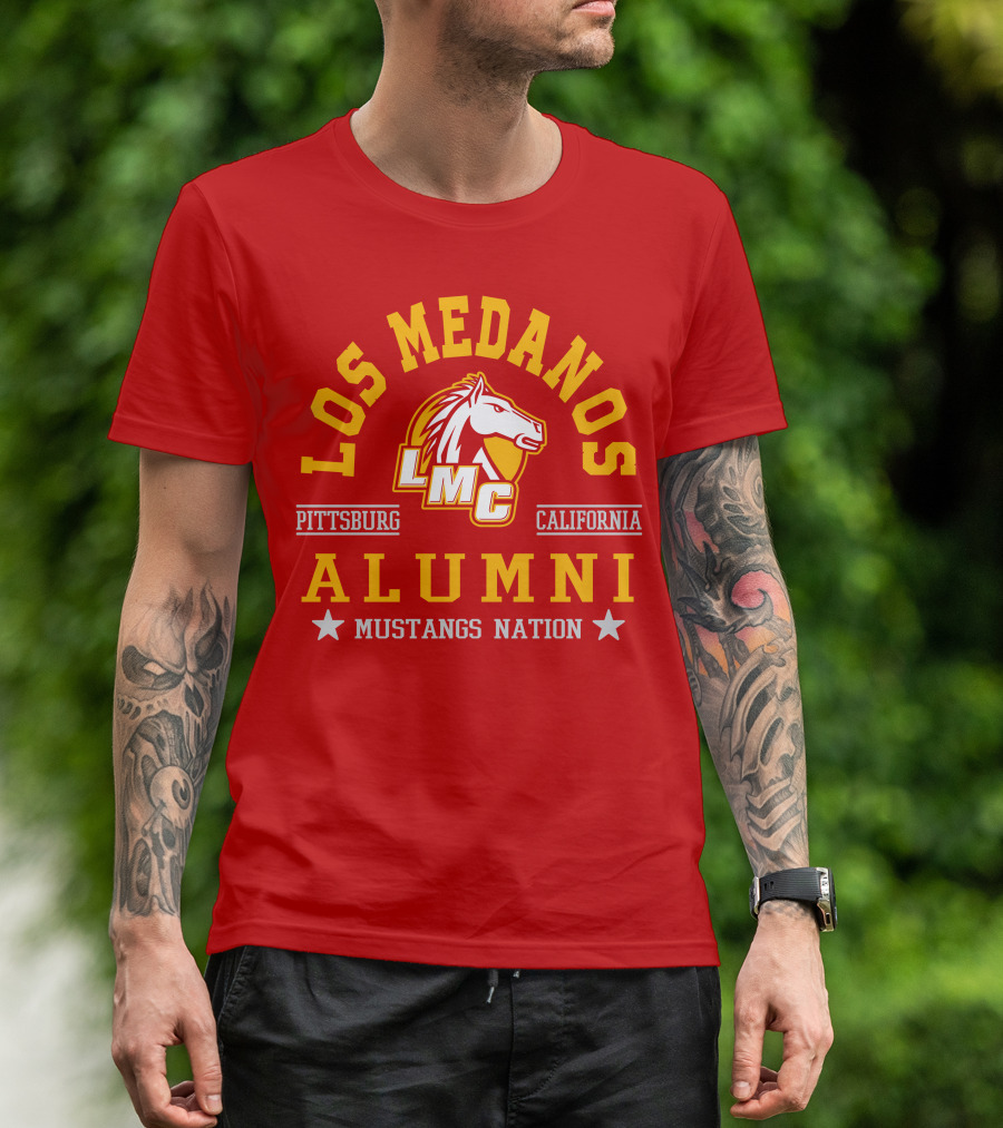 Los Medanos Pittsburg California LMC Alumni Mustangs Nation T-Shirt