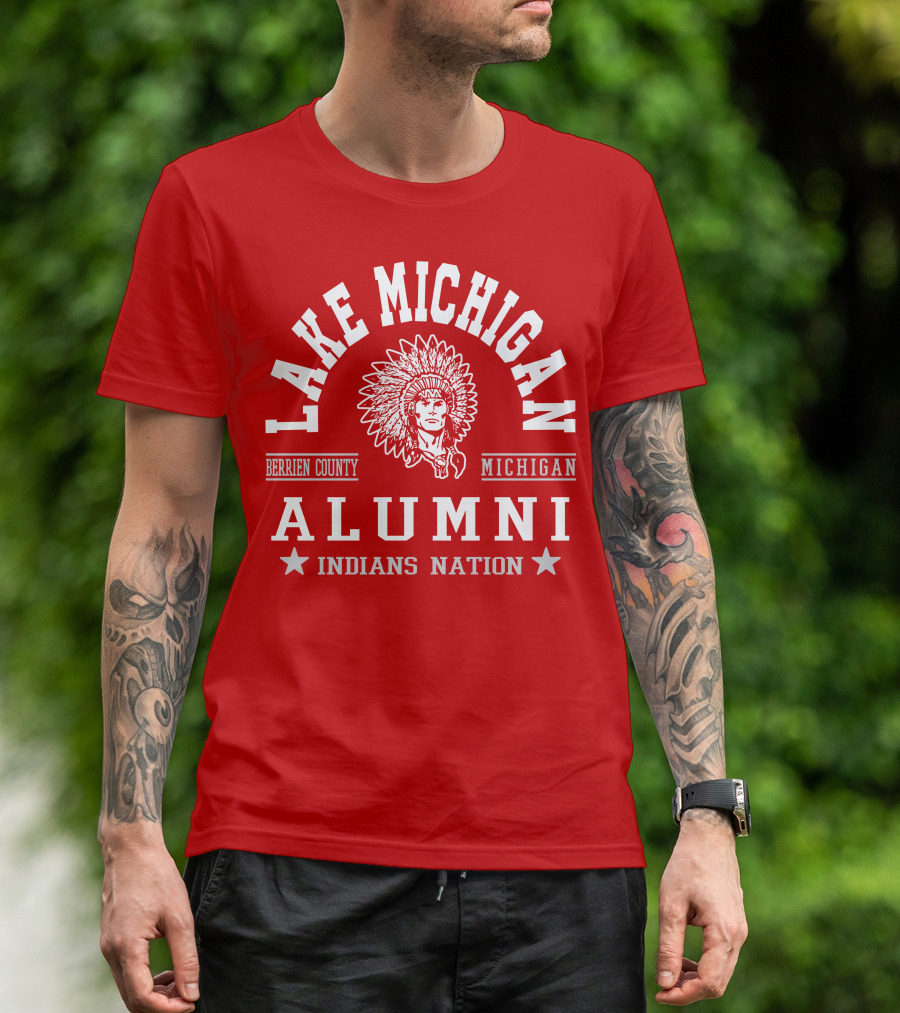 Lake Michigan Berrien County Alumni Indians Nation T-Shirt