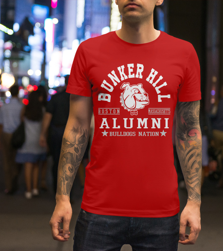Bunker Hill Boston Massachusetts Alumni Bulldogs Nation T-Shirt