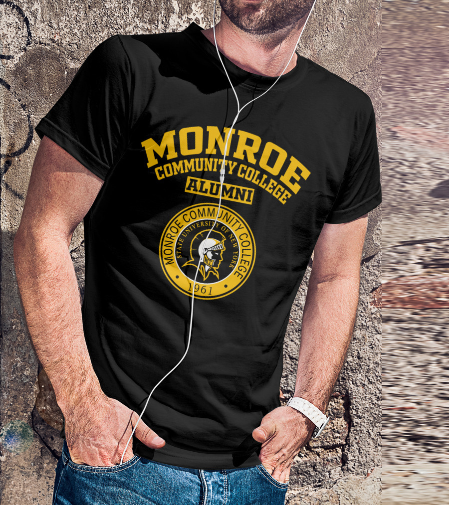 Monroe Community College Alumni State University Of New York 1961 MCC Spartan Emblem T-Shirt