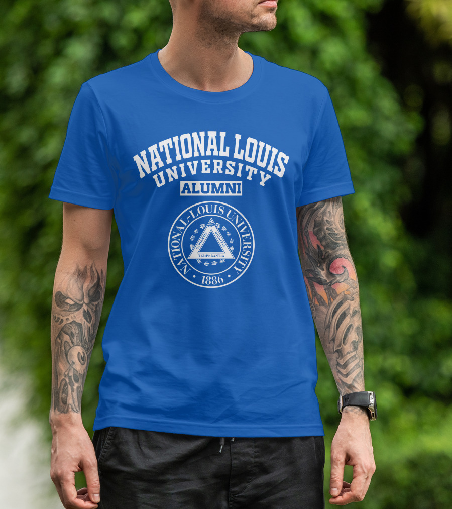 National Louis University Alumni Seal 1886 Temperantia T-Shirt