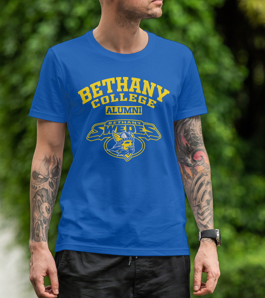 Bethany College Alumni Bethany Swedes Logo Viking Helmet T-Shirt