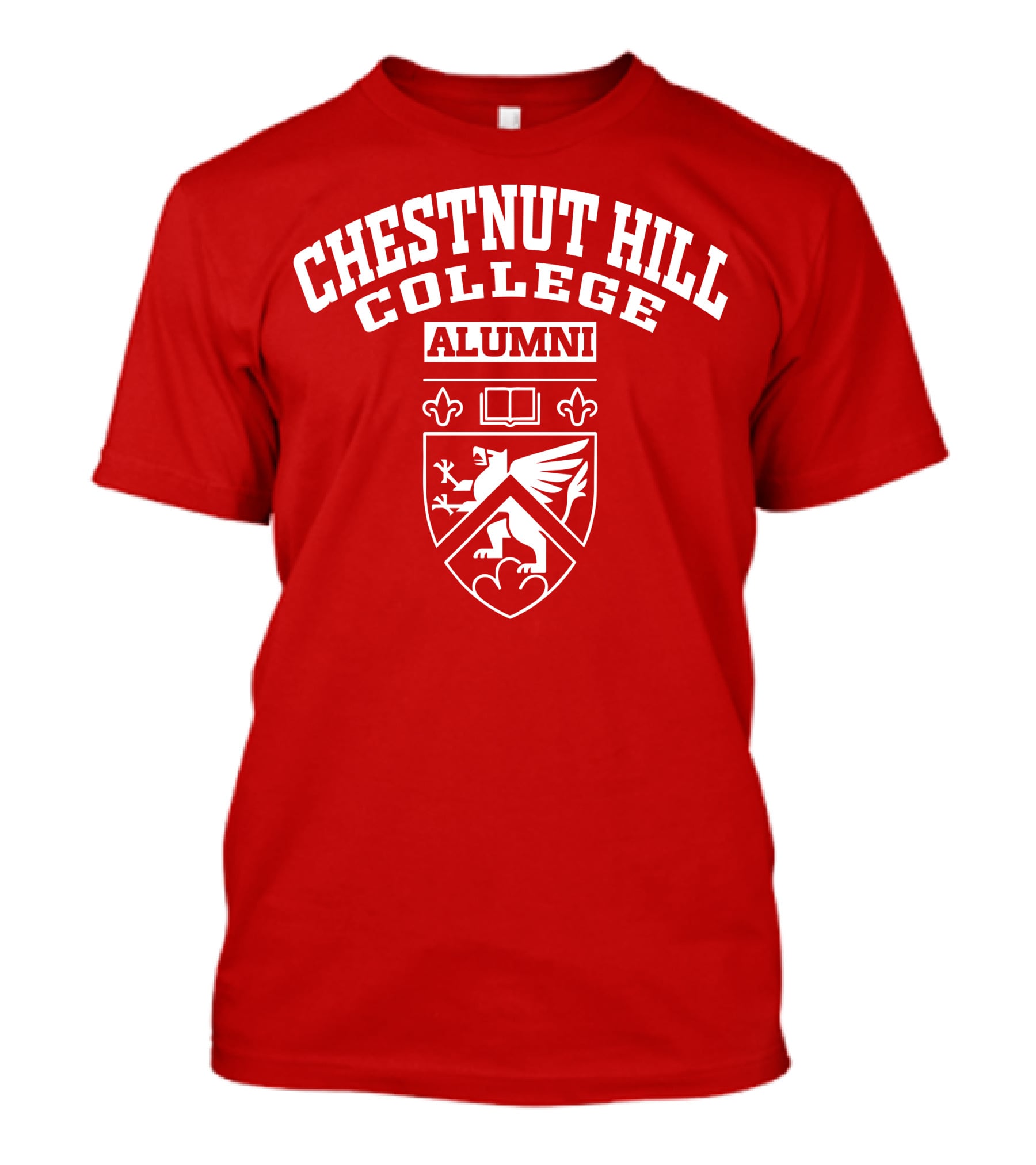 CHC Alumni Chestnut Hill College Crest Griffin Book Fleur-de-lis T-Shirt