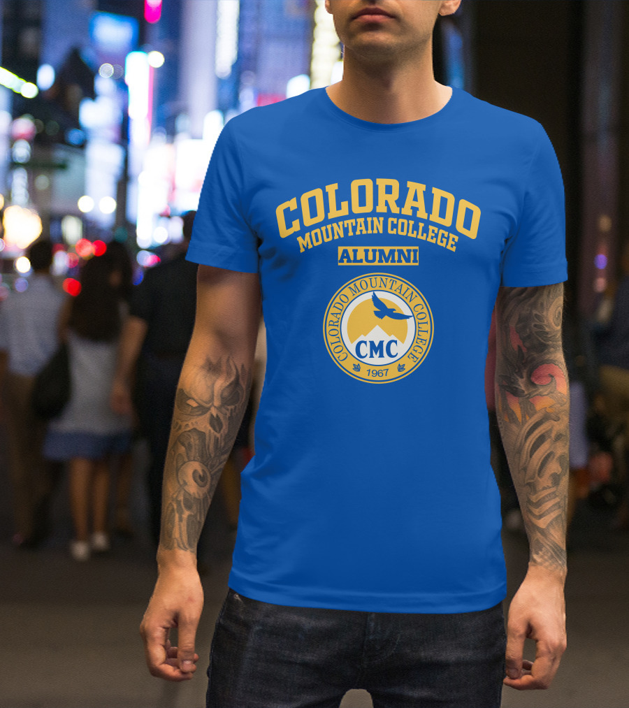 Colorado Mountain College Alumni 1967 CMC Blue And Yellow T-Shirt
