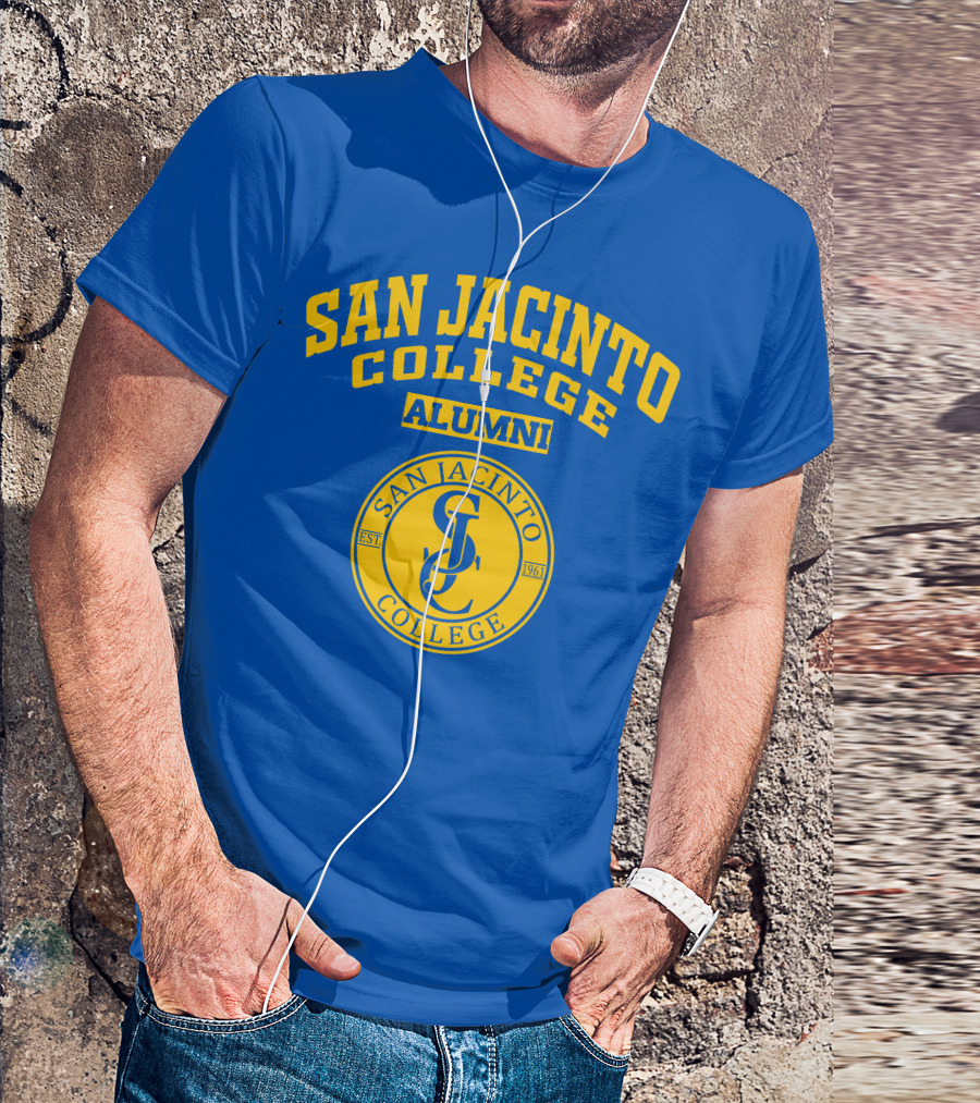 San Jacinto College Alumni SC Logo Established 1961 Blue And Yellow T-Shirt