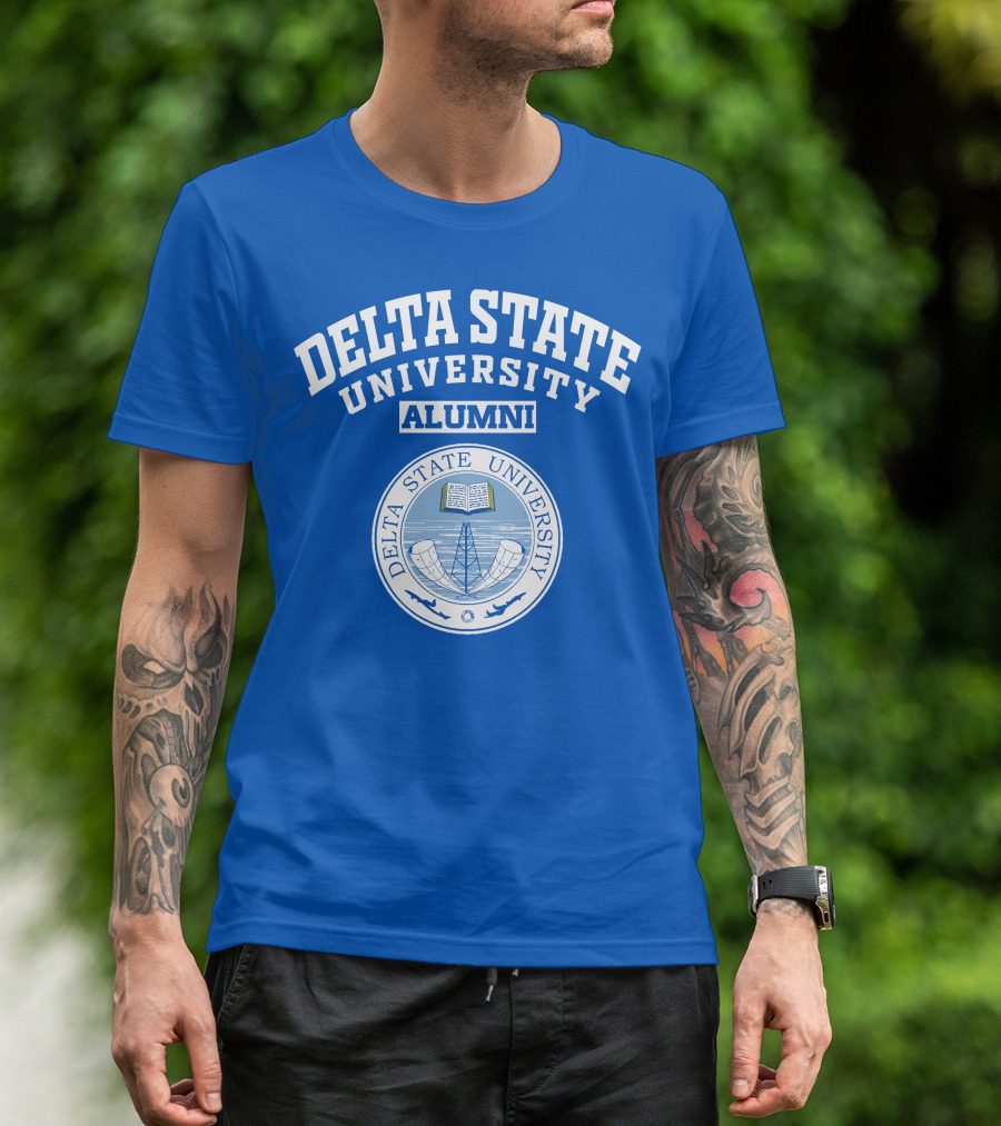 Delta State University Alumni Emblem With Book And Columns T-Shirt