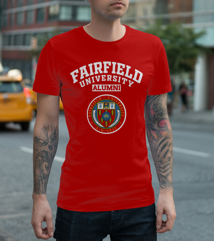 FAIRFIELD UNIVERSITY ALUMNI A.D. 1942 IHS Seal T-Shirt
