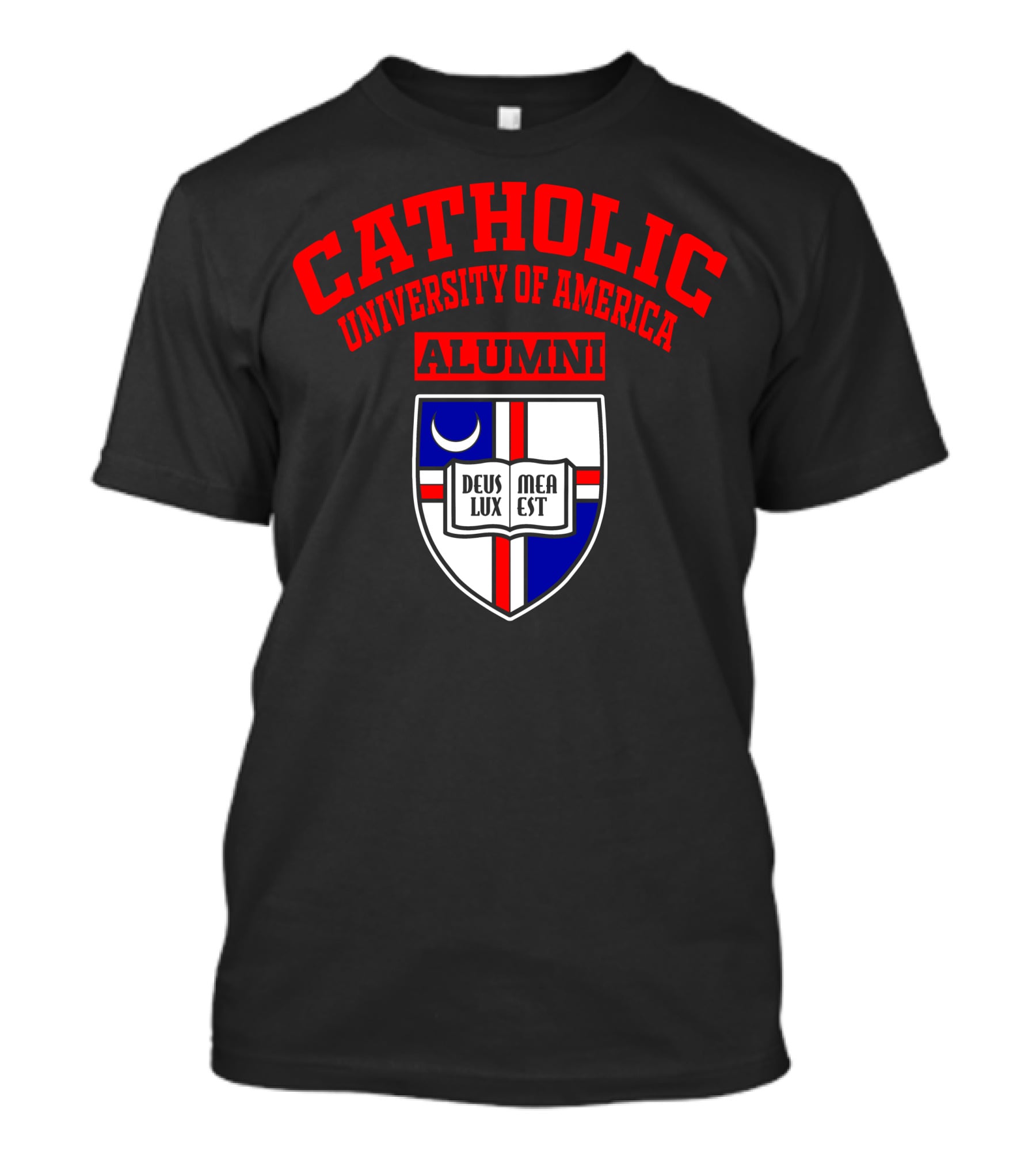 Catholic University Of America Alumni Deus Lux Mea Est Crest T-Shirt