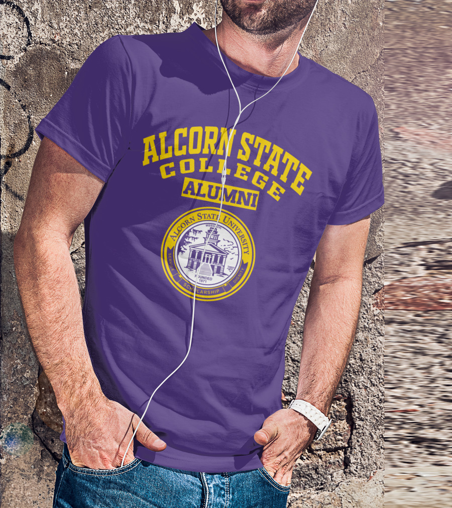 Alcorn State College Alumni Alcorn State University Badge Established 1871 Service Scholarship Dignity T-Shirt