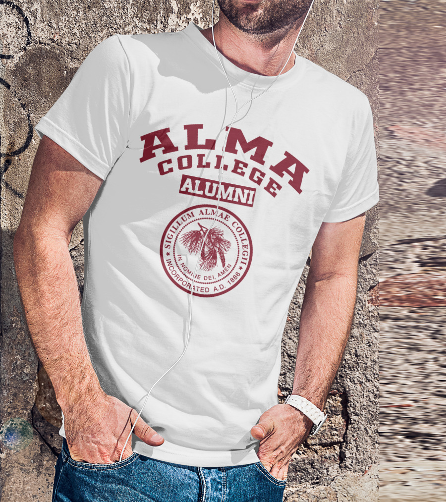 Alma College Alumni Seal Sigillum Almae Collegii Incorporated A.D. 1886 T-Shirt