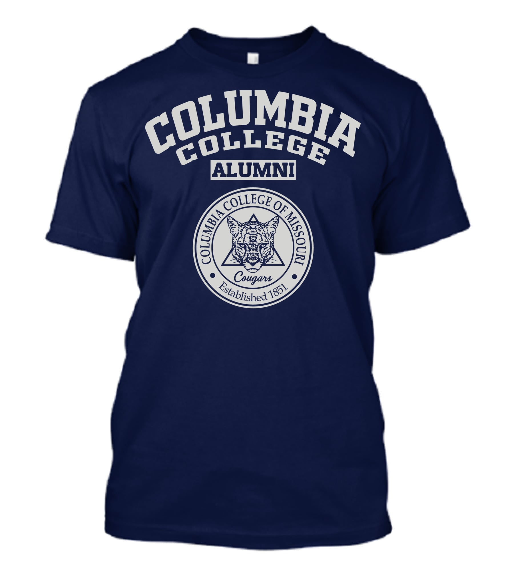 Columbia College Alumni Cougar Logo Columbia College Of Missouri Established 1851 T-Shirt