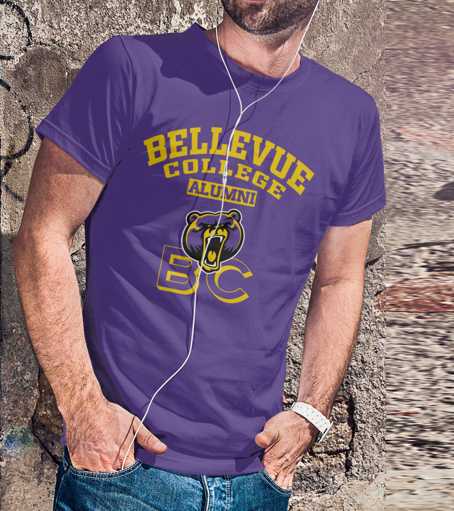 Bellevue College Alumni BC Bear Logo Purple T-Shirt