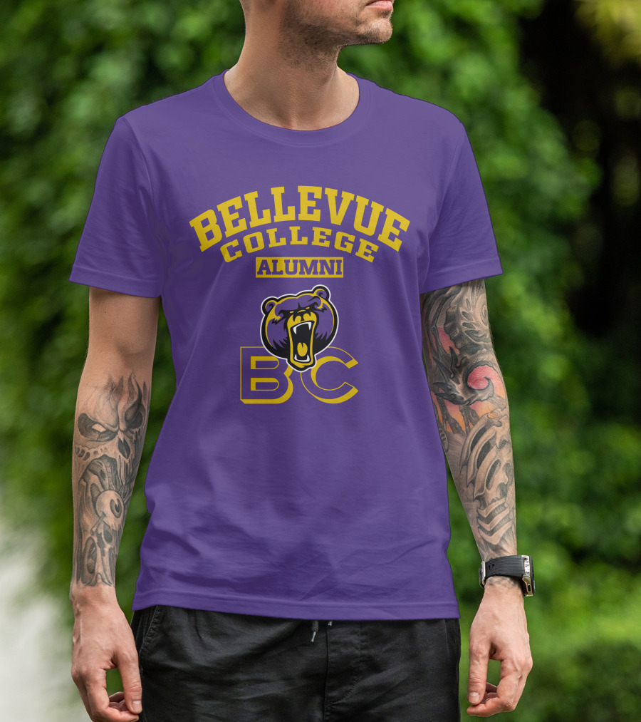 Bellevue College Alumni BC Bear Logo Purple T-Shirt