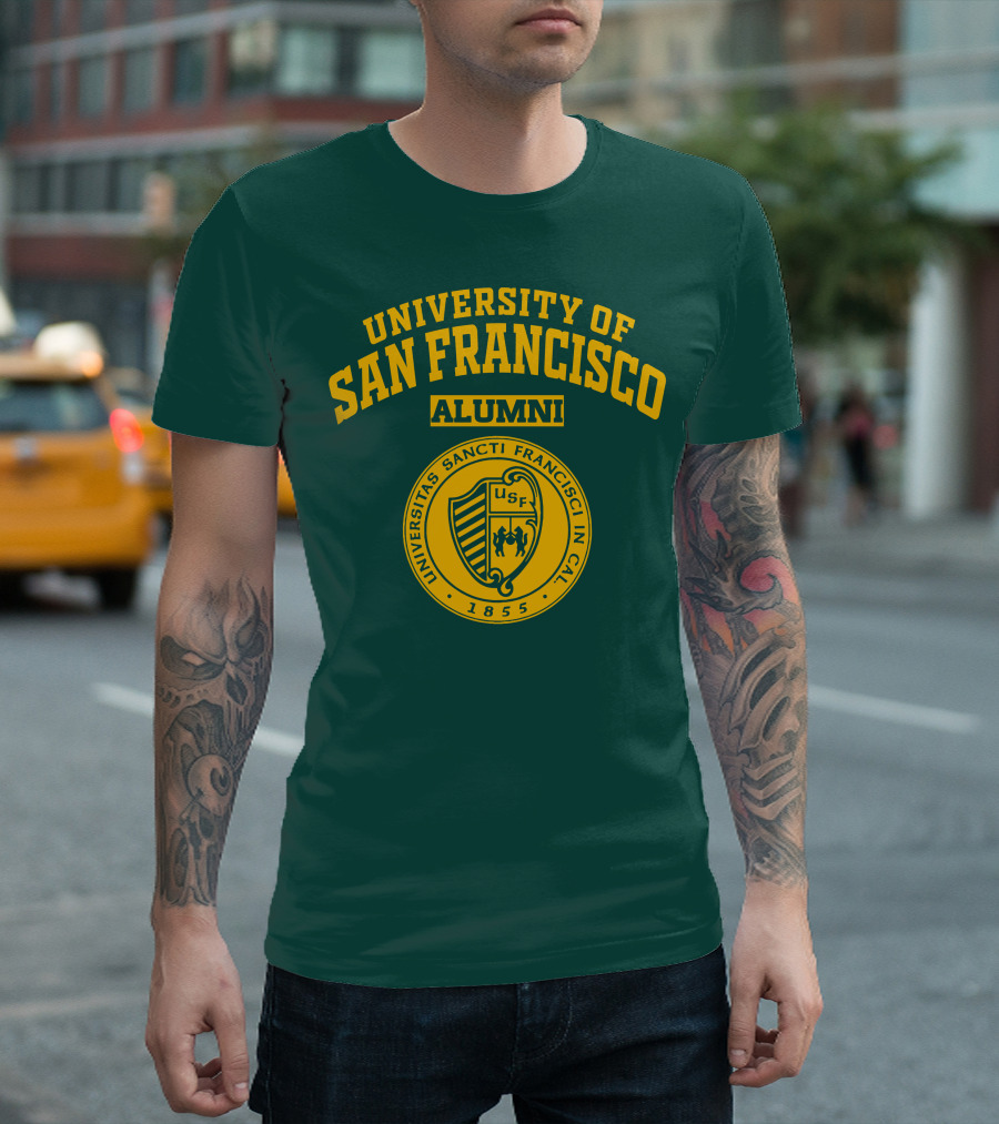 UNIVERSITY OF SAN FRANCISCO ALUMNI UNIVERSITAS SANCTI FRANCISCI IN CAL 1855 USF T-Shirt