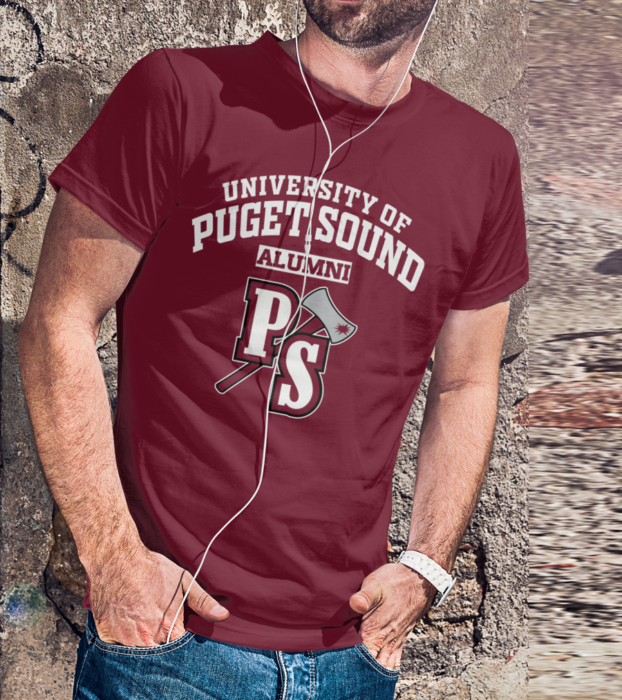 University Of Puget Sound Alumni PS Logo Axe T-Shirt