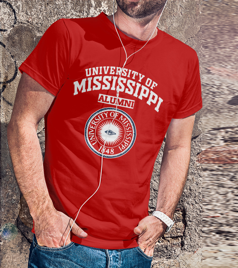 University Of Mississippi Alumni 1848 Logo Red T-Shirt