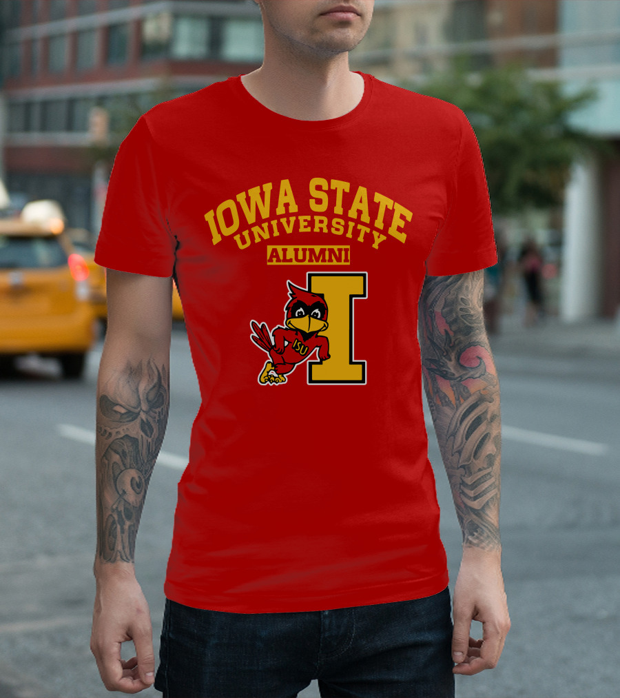 Iowa State University Alumni ISU Cardinal Mascot Block I T-Shirt