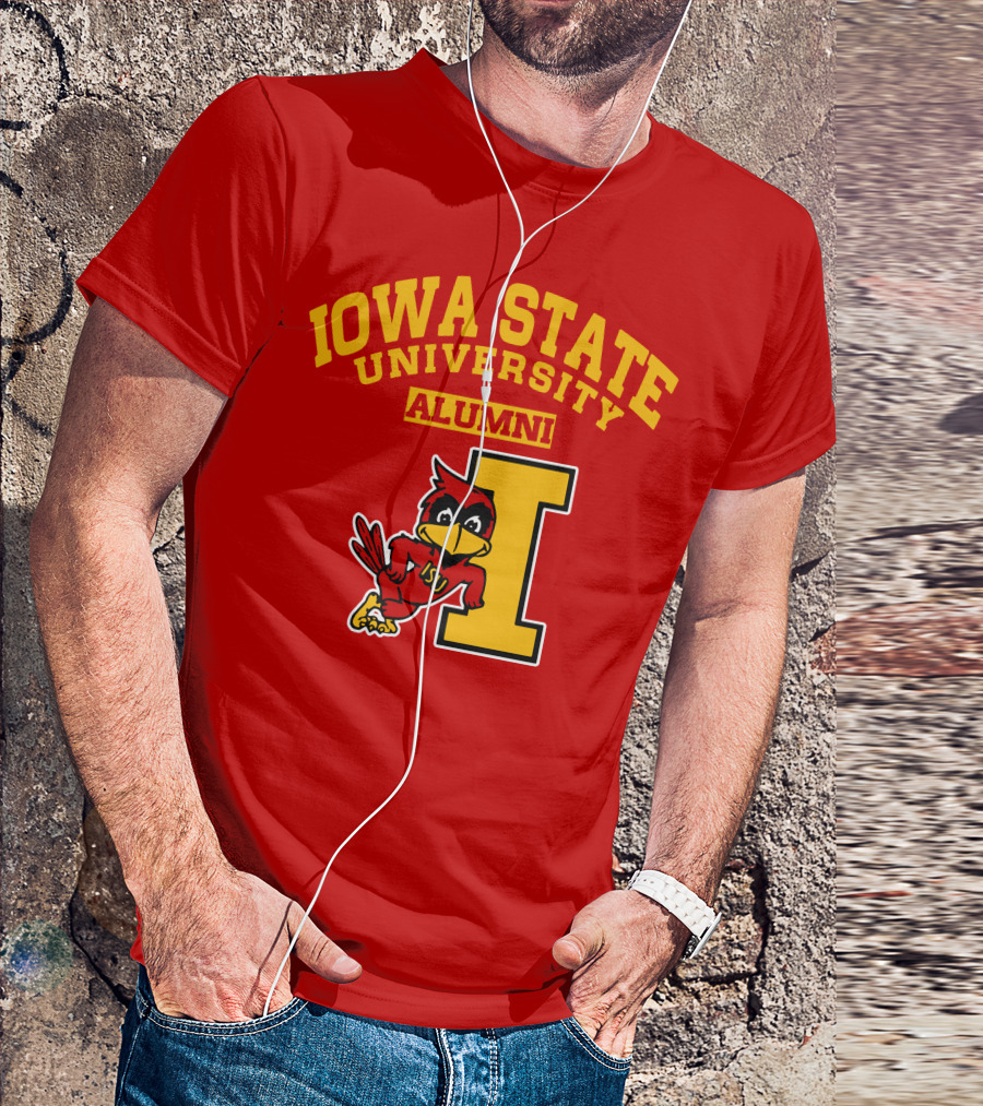 Iowa State University Alumni ISU Cardinal Mascot Block I T-Shirt
