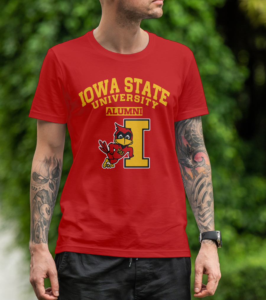 Iowa State University Alumni ISU Cardinal Mascot Block I T-Shirt