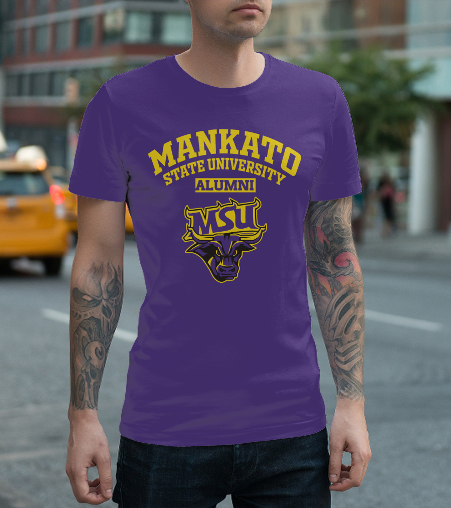 Mankato State University Alumni MSU Logo Purple Bull T-Shirt