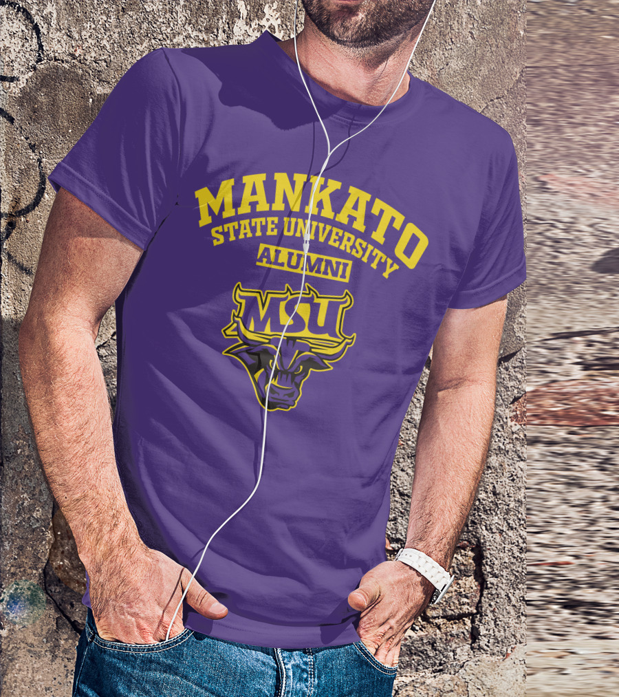 Mankato State University Alumni MSU Logo Purple Bull T-Shirt