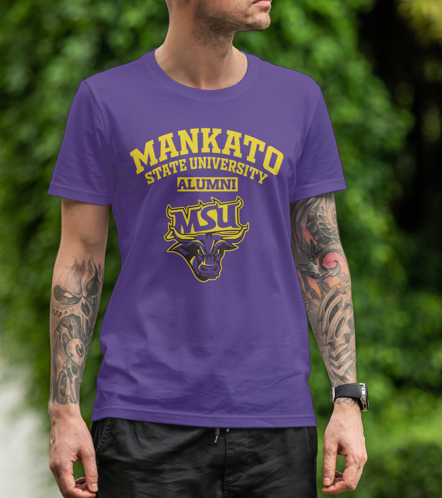 Mankato State University Alumni MSU Logo Purple Bull T-Shirt