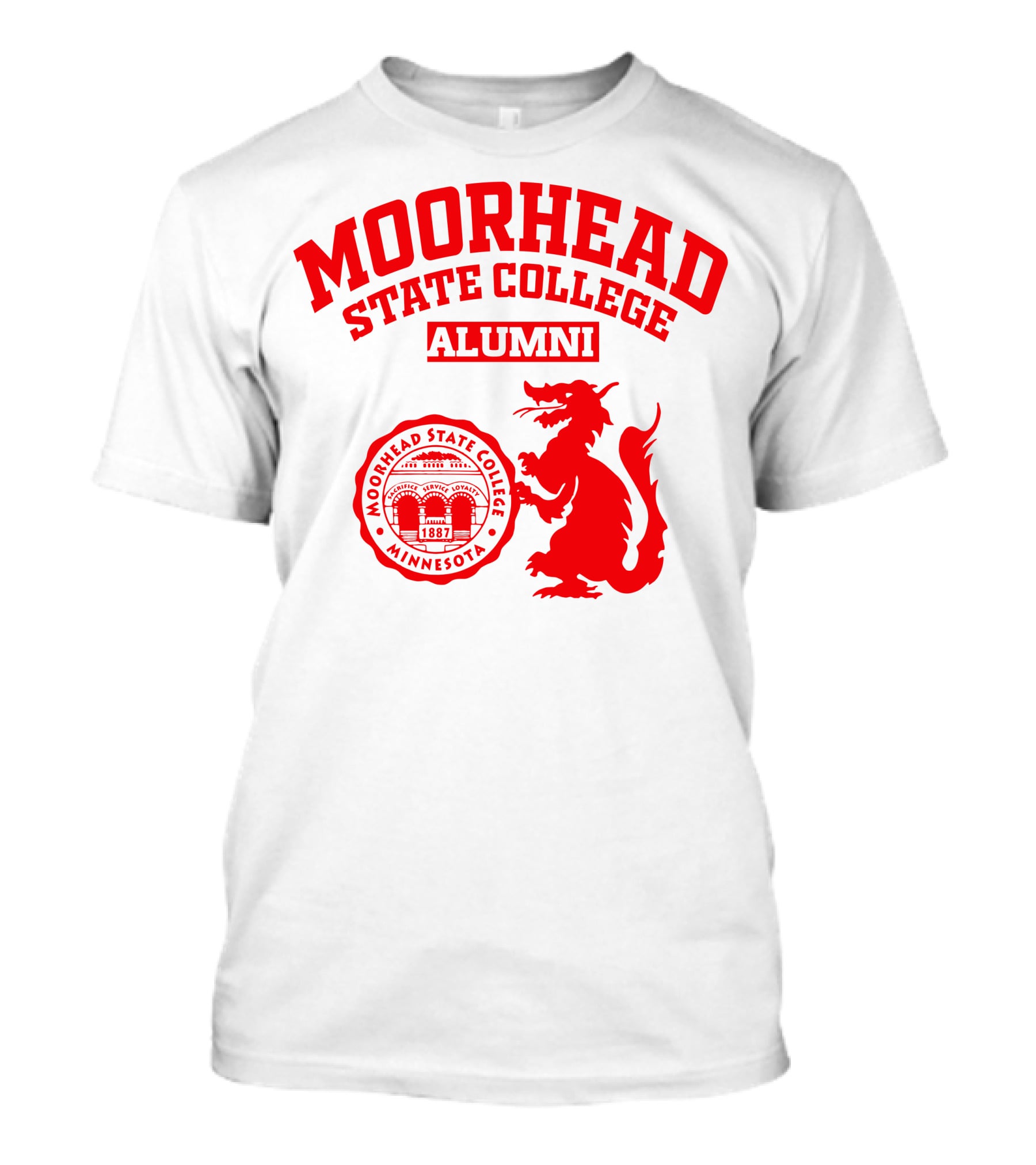 Moorhead State College Alumni Minnesota 1887 Red Dragon T-Shirt