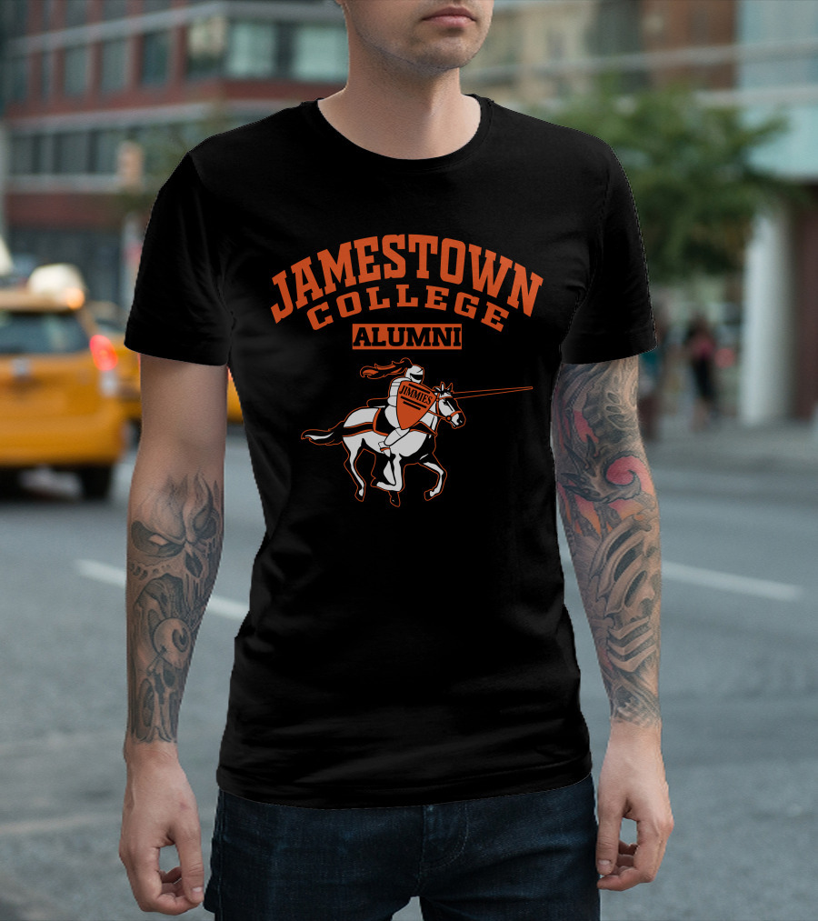 Jamestown College Alumni Jimmies Riding Knight T-Shirt