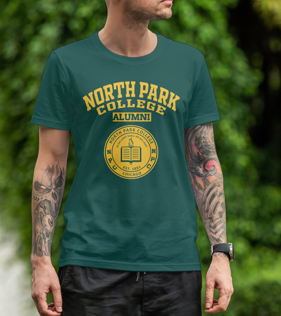 North Park College Alumni NPC Est. 1891 Chicago Logo In Thy Light Shall We See Light T-Shirt