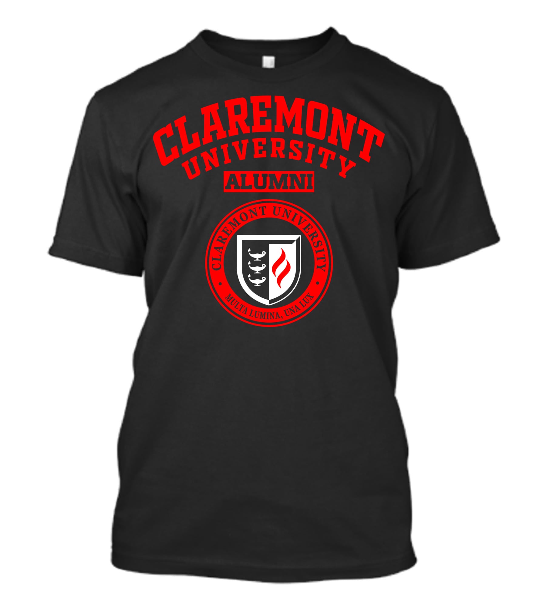 Claremont University Alumni Multa Lumina Una Lux Shield T-Shirt